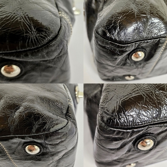 Coach Gallery Zippered Tote Bag in Black Patent Cowhide Leather F13761 - Picture 8 of 13